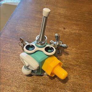 Colorful Robot Toy with Yellow and Blue Accents